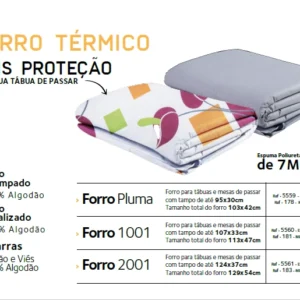 Forro Para Tábua de Passar 1001 (Médio) – 100% Algodão Térmico Cinza