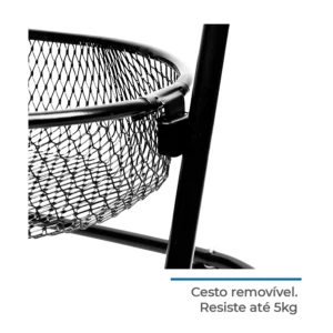 Fruteira De Chão Em Aço – Preto