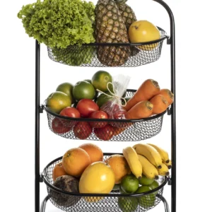 Fruteira De Chão Em Aço – Preto