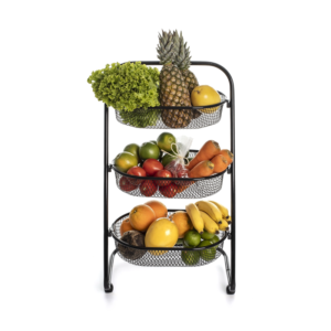 Fruteira De Chão Em Aço – Preto