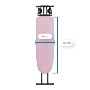 Tábua De Passar Roupa Milão Preta Em Aço (Média) – Forro Térmico Rosa