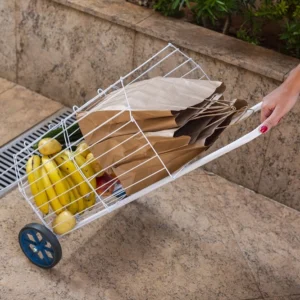 Carrinho De Compras Em Aço – Branco