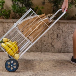 Carrinho De Compras Em Aço – Branco