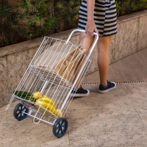 Carrinho De Compras Em Aço – Branco