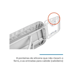 Tábua De Passar Roupa Pluma Mix Plus (Menor) – Forro Térmico Cinza